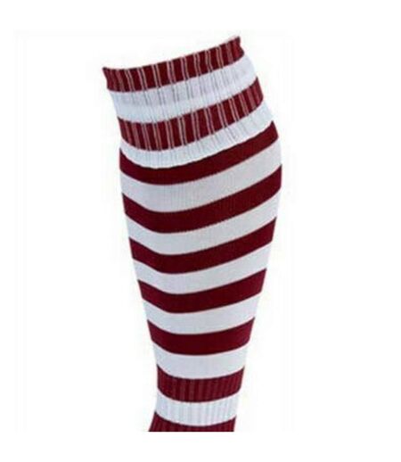 Unisex adult pro hooped football socks white/maroon Precision