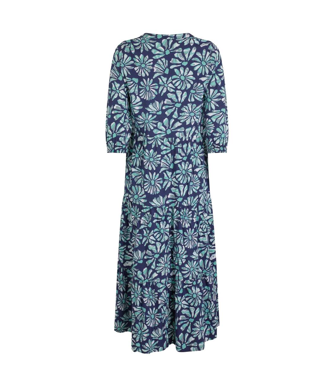Womens/ladies lainey all-over print seersucker midi dress aquamarine Weird Fish-2
