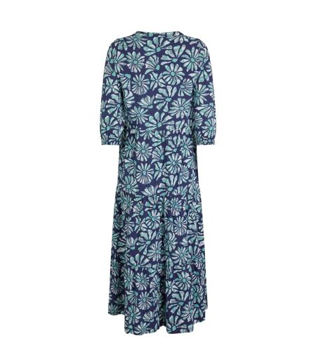 Womens/ladies lainey all-over print seersucker midi dress aquamarine Weird Fish