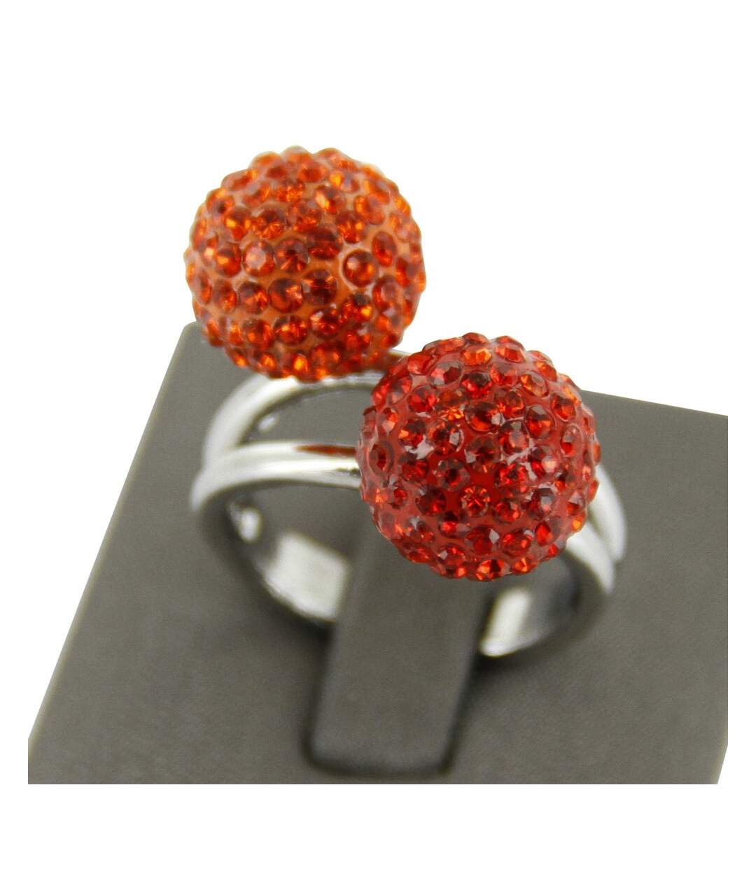 Bague pour Femme Boules Strass Rouges DAPHNEE-1