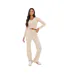 Womens/ladies Ribbed Wide Leg Sweatpants Stone I Saw It First-1