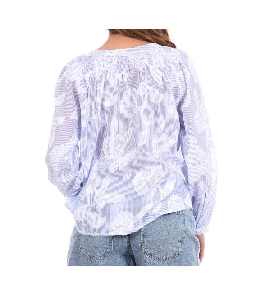 Blouse bleu/blanche femme goa iko-2