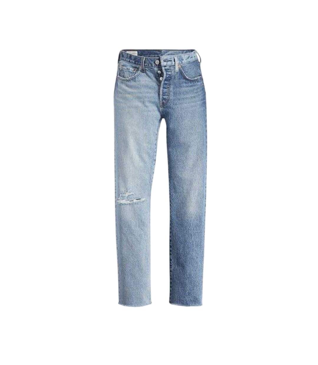 Womens/ladies 501 Original Jeans Two Tone Blue Indigo Levis-3