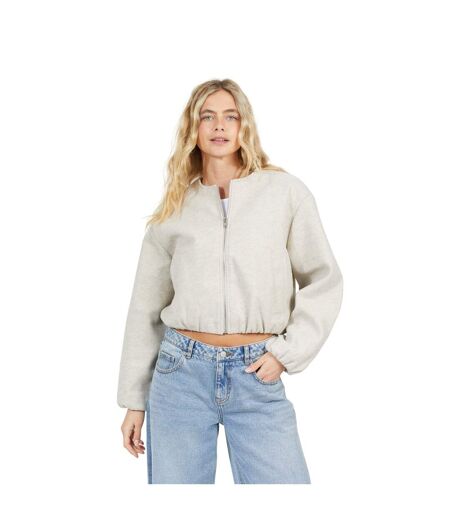 Blouson Aviateur Femme Blanc Cassé Chiné Brave Soul