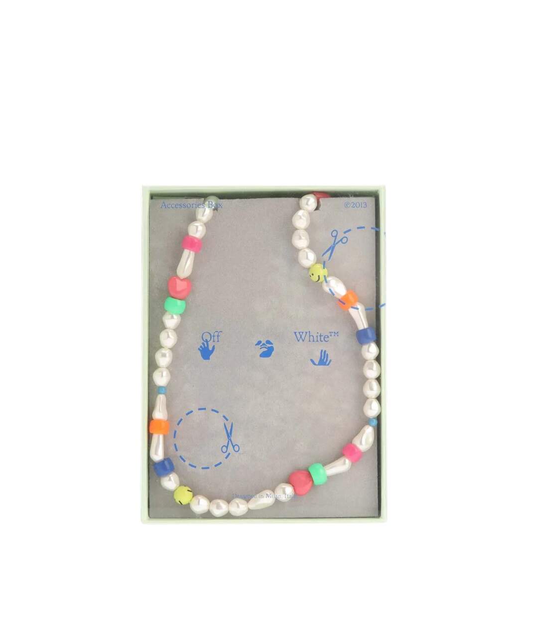 Fun Beaded Necklace One Size Multicoloured Off White-2