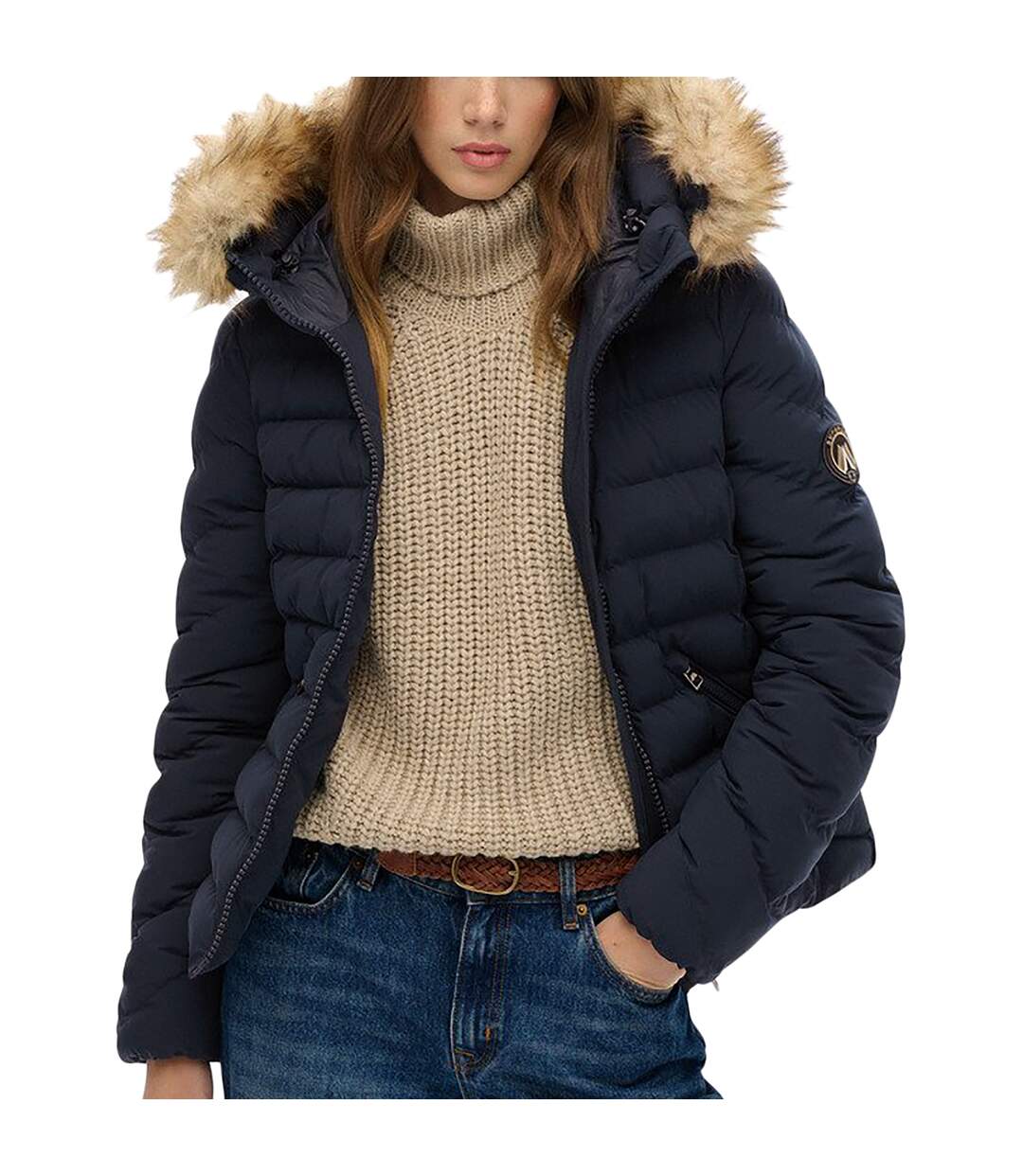Doudoune Capuche SuperDry Fuji Faux Fuir Hood Padded-3