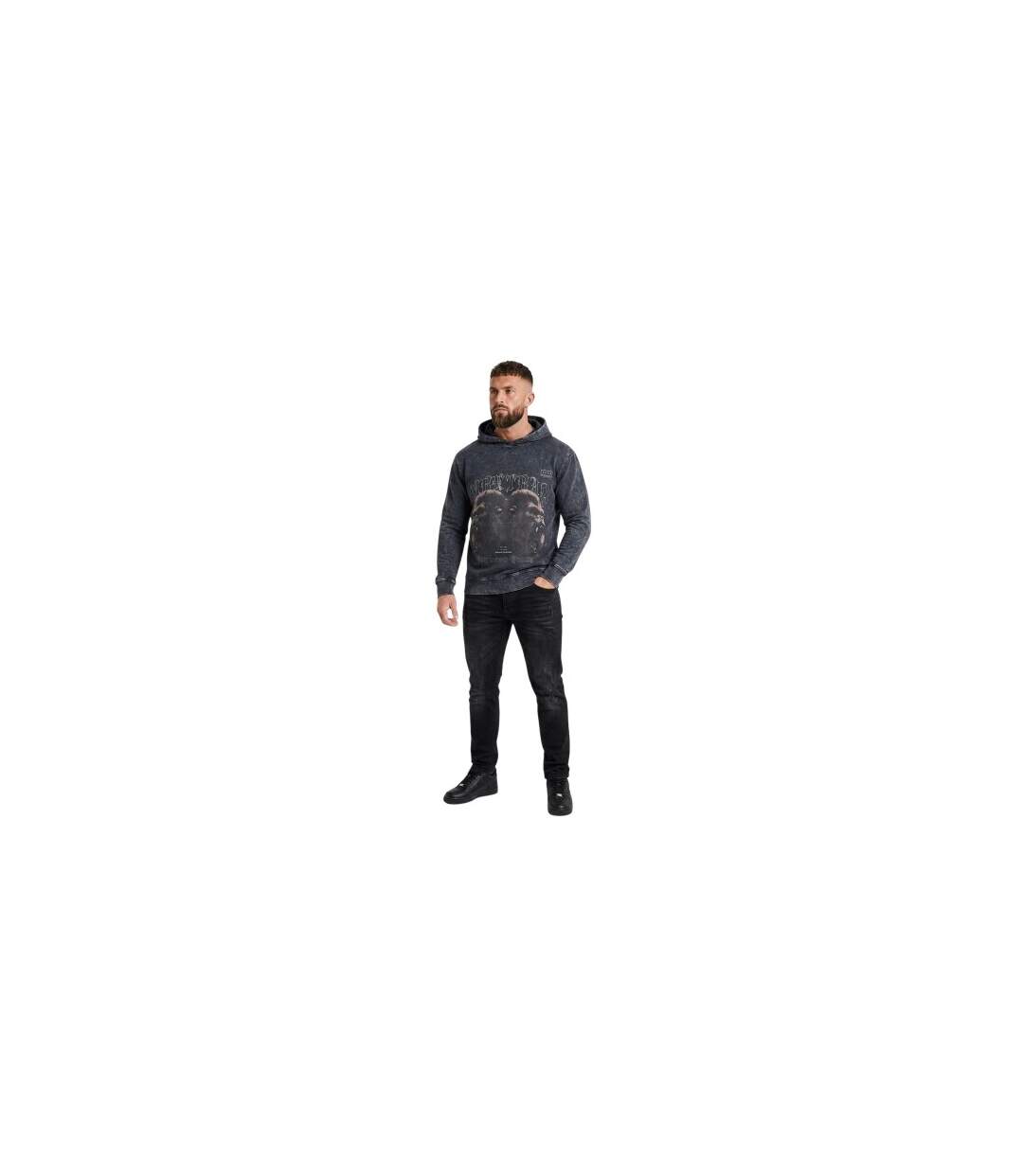 Mens Gorilla Hoodie Acid Black Firetrap-1