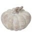 Wood effect pumpkin decoration one size white/grey Hill Interiors-1