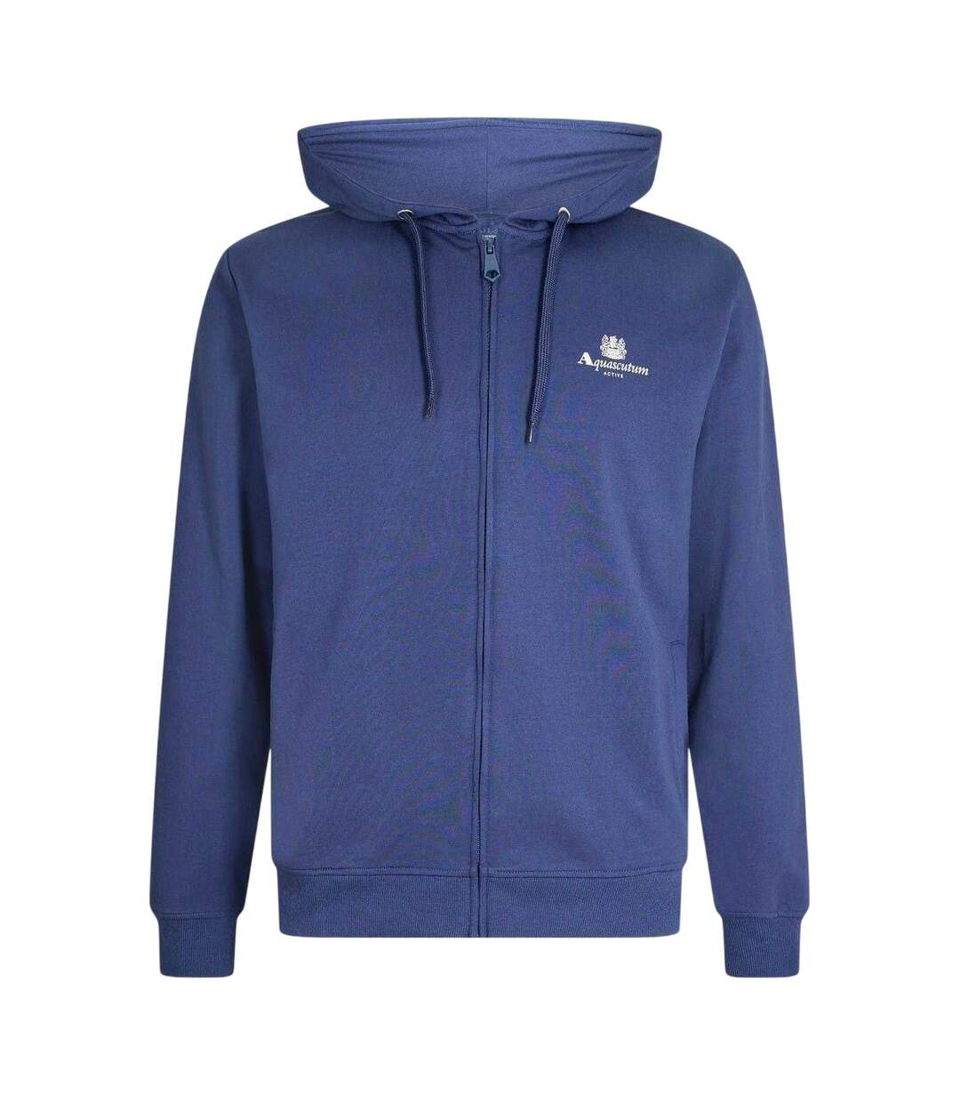 Mens Logo Regular Full Zip Hoodie Navy Aquascutum-1