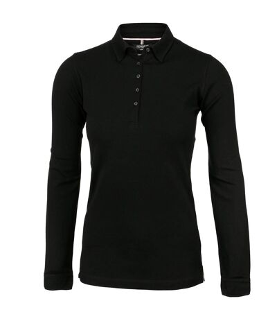 Nimbus Womens/Ladies Carlington Deluxe Long Sleeve Polo Shirt (Black) - UTRW5652