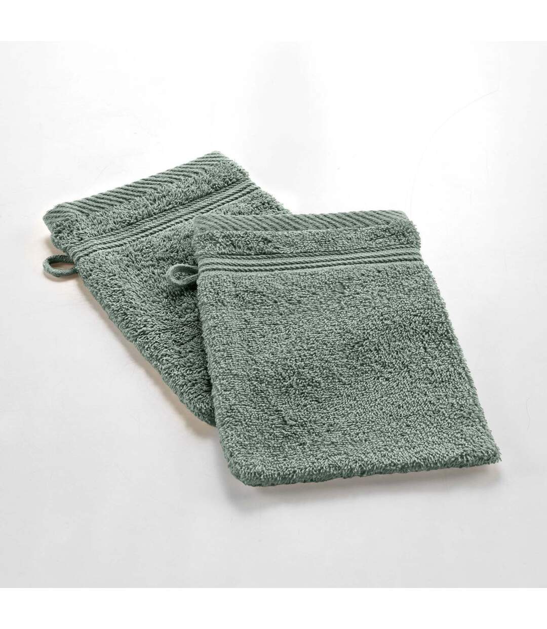 Lot de 2 Gants de Toilette Tendresse 15x21cm Vert Cèdre-2