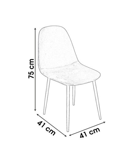 Lot de 4 Chaises de table design velours Inoui