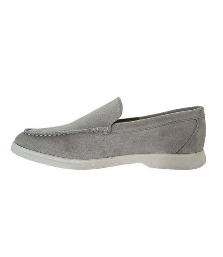 Mens Francis Suede Slip-on Loafers Grey Nicholas Deakins