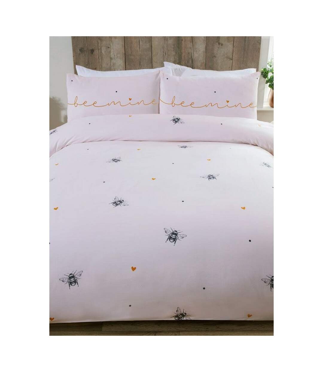 Bee mine duvet cover set pink/black/orange Rapport-1