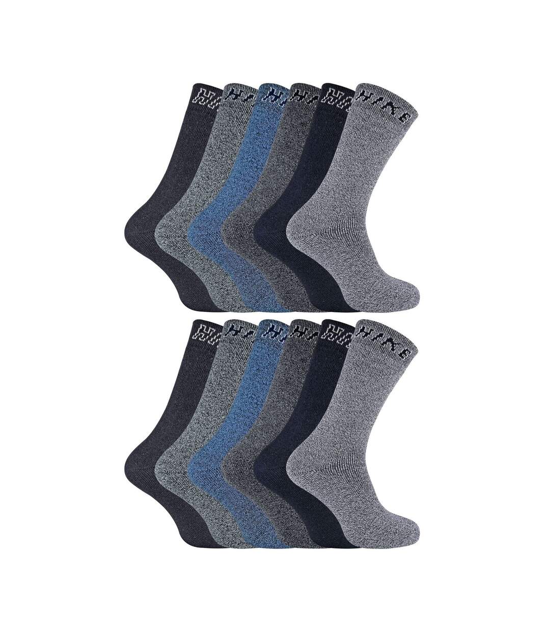 12 Pairs Mens Cushioned Crew Hiking Walking Boot Socks-1