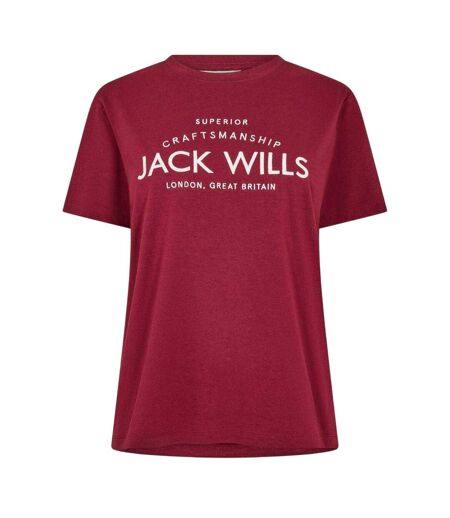 Womens/ladies Forstal Boyfriend T-shirt Wine Jack Wills