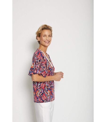 T-shirt court ample finition macramé