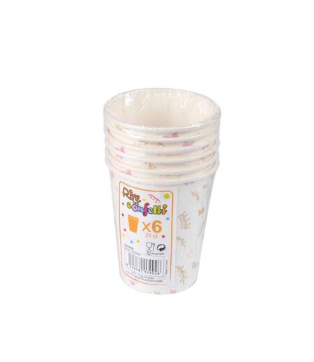 Lot de 6 Gobelets en Papier Cygne 25cl Blanc
