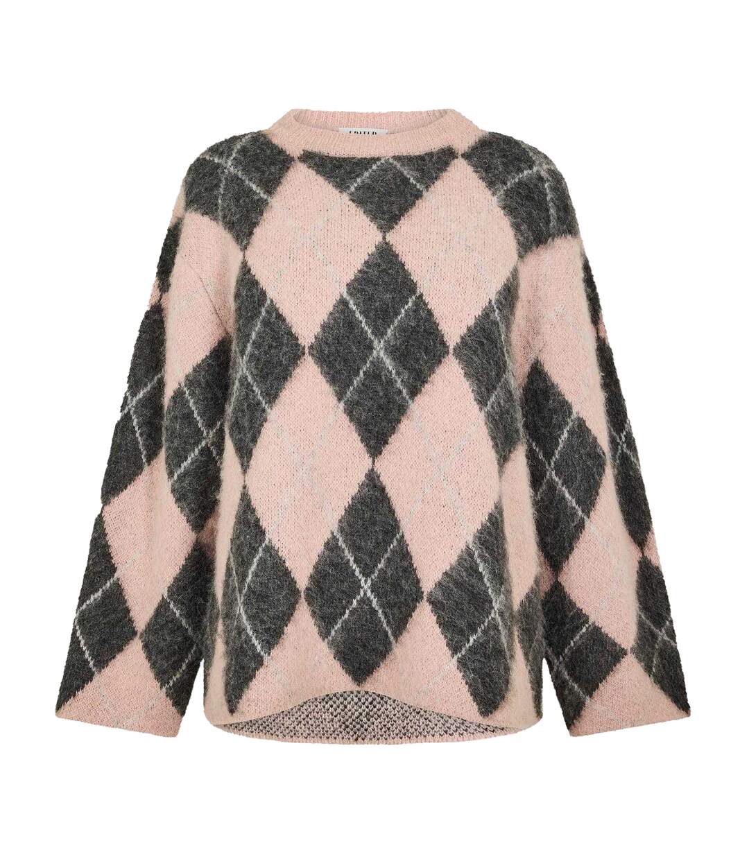Pull Motif/style Losange Harriet Femme Rose Noir Edited-2