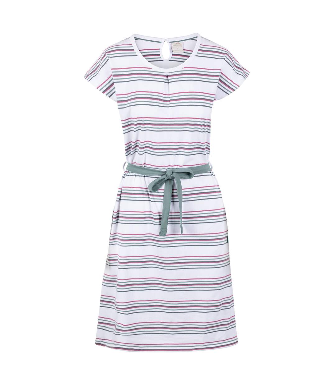 Womens/ladies lidia round neck cotton dress multicoloured stripe Trespass-1