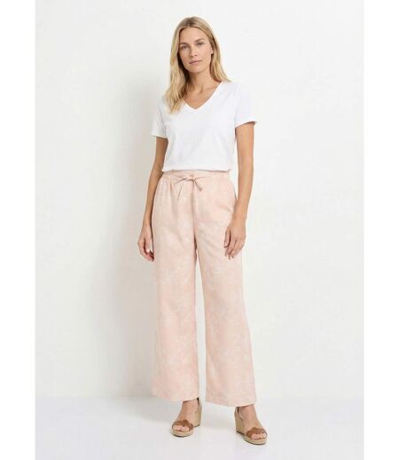 Pantalon large avec sérigraphies fleurs