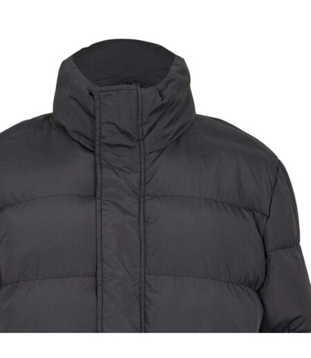 Mens Hidden Zip Puffer Jacket Black NY Concept