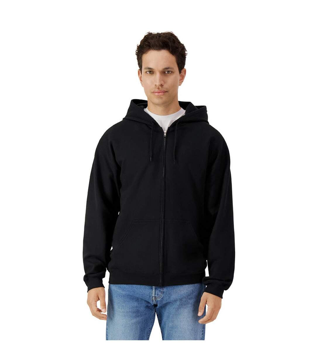 Veste à capuche softstyle homme noir Gildan-1