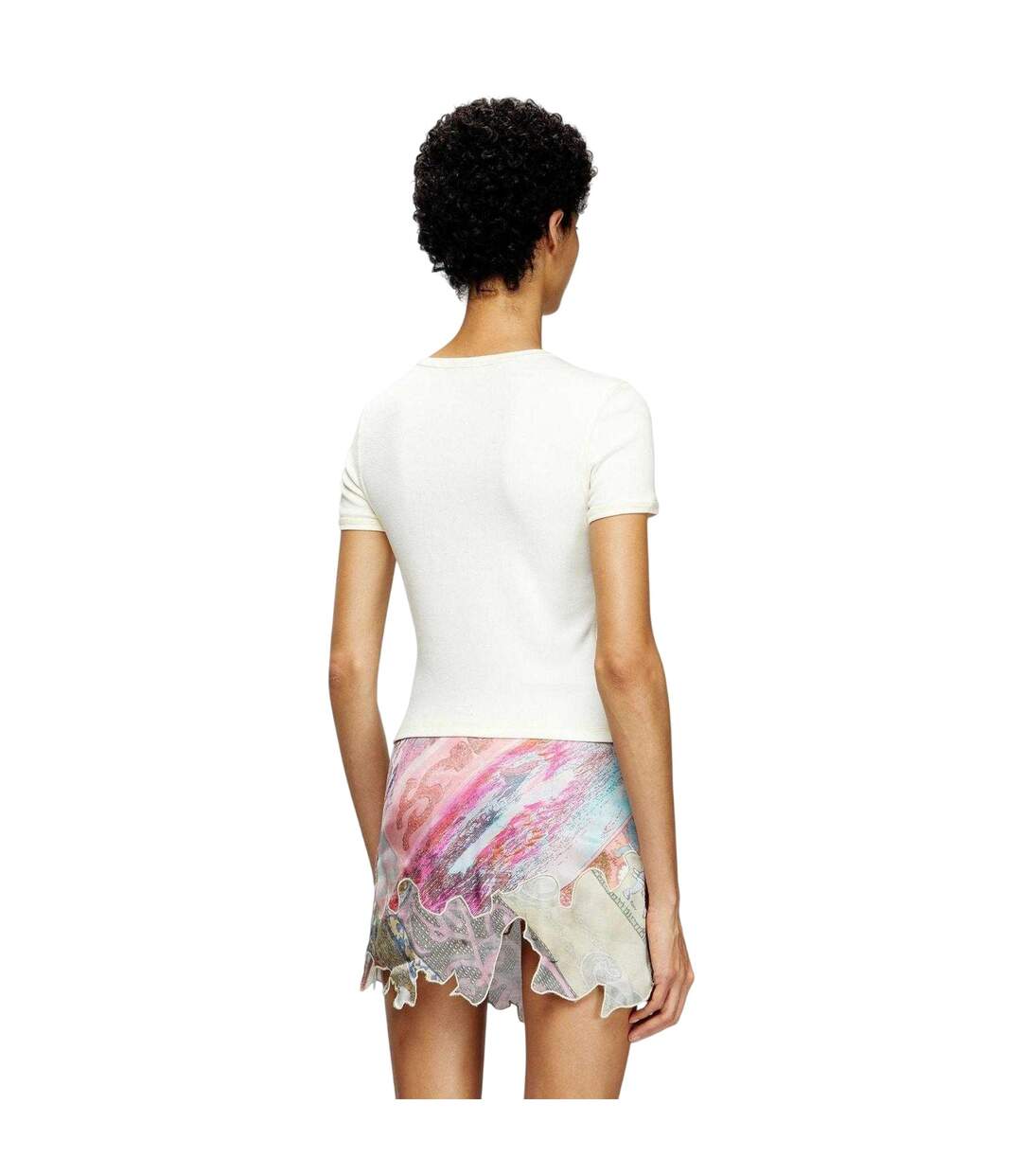 T-shirt Motif/style Cœur Femme Blanc Diesel-3