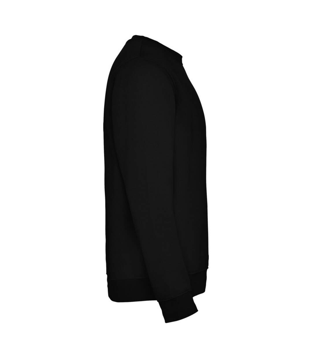 Unisex Adult Clasica Crew Neck Sweatshirt Solid Black Roly-3