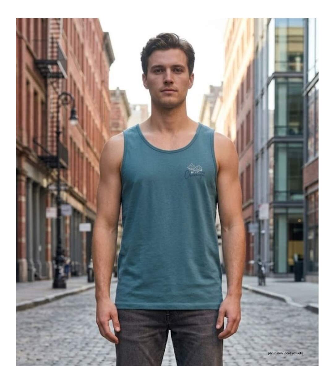 Débardeur Homme Challenger Start 1 en Coton Jersey – Le Basique Vert au Confort Absolu-5