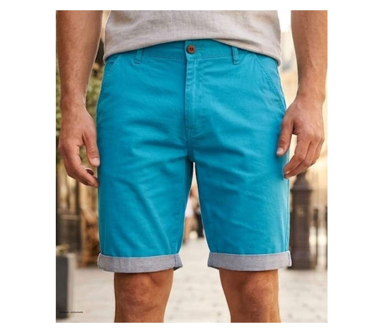 Bermuda uni avec revers CHALLENGER IBIZA1 : le short 100% coton au style casual chic-1