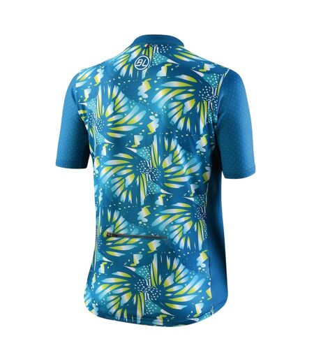Womens/ladies Half Zip Loose Fit Jersey Turquoise Bicycle Line