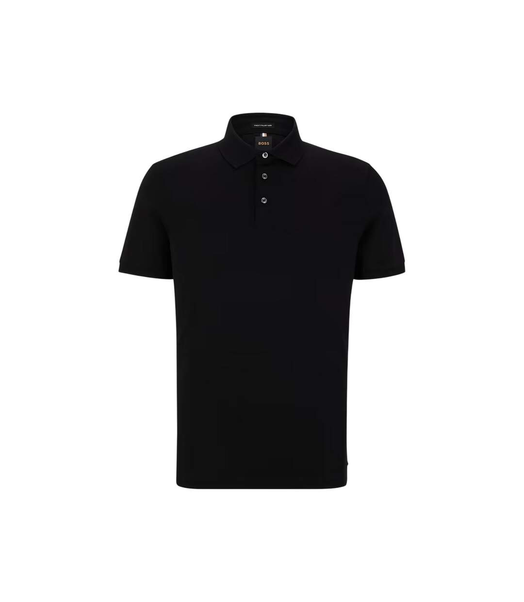 Mens Regular Short-sleeved Polo Shirt Black Boss-2