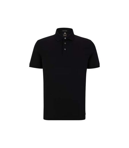 Mens Regular Short-sleeved Polo Shirt Black Boss
