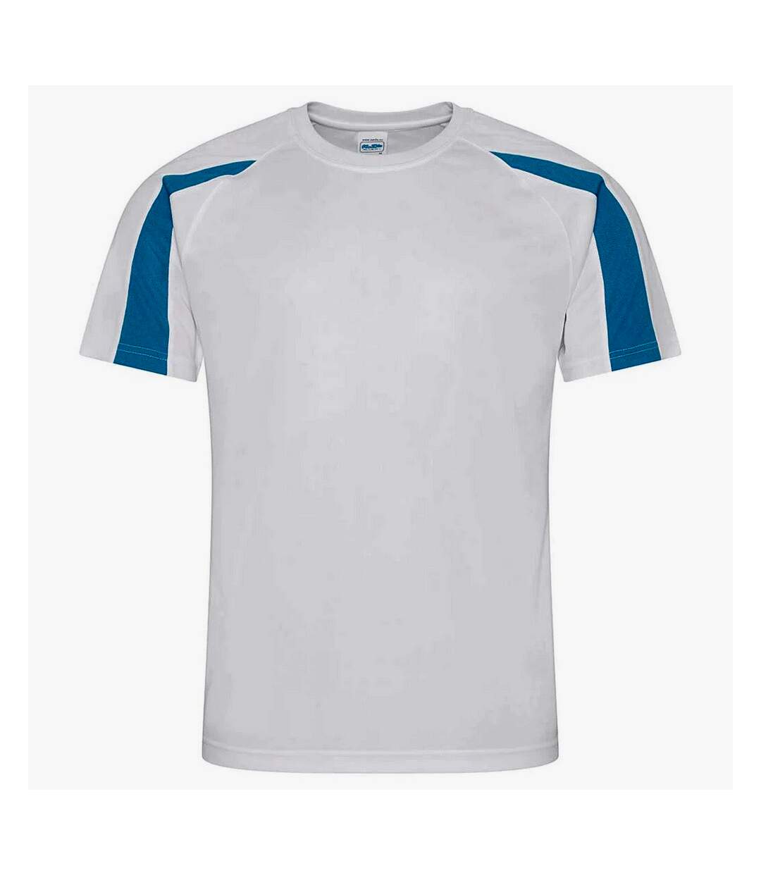 T-shirt homme blanc / bleu saphir AWDis Cool