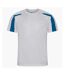 AWDis Cool Mens Contrast Moisture Wicking T-Shirt (Arctic White/Sapphire Blue)