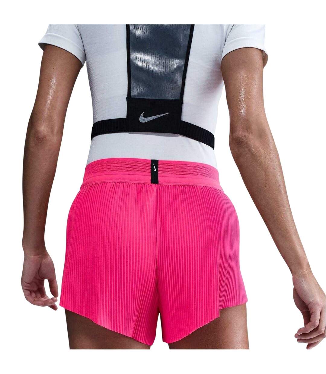 Womens/ladies Aero Swift Pleated Mid Rise Running Shorts Hyper Pink Nike-3