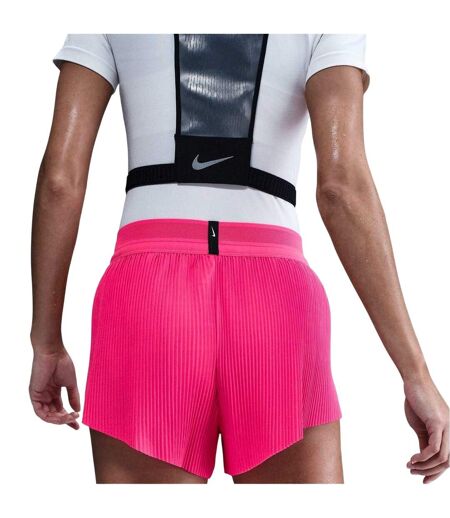 Womens/ladies Aero Swift Pleated Mid Rise Running Shorts Hyper Pink Nike