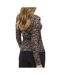 T-Shirt manches longues marron/noir femme vila leoa - l-2