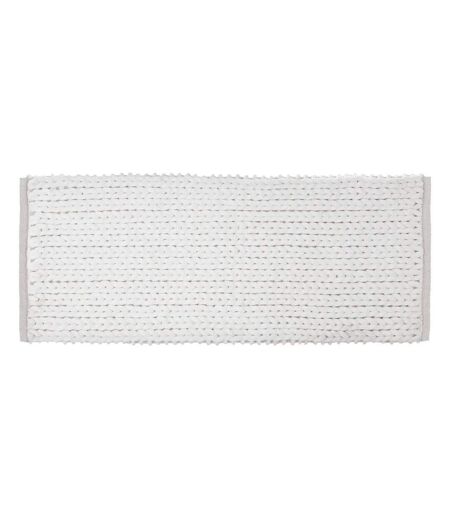 Tapis de Salle de Bain Tissé Épais 50x120cm Blanc