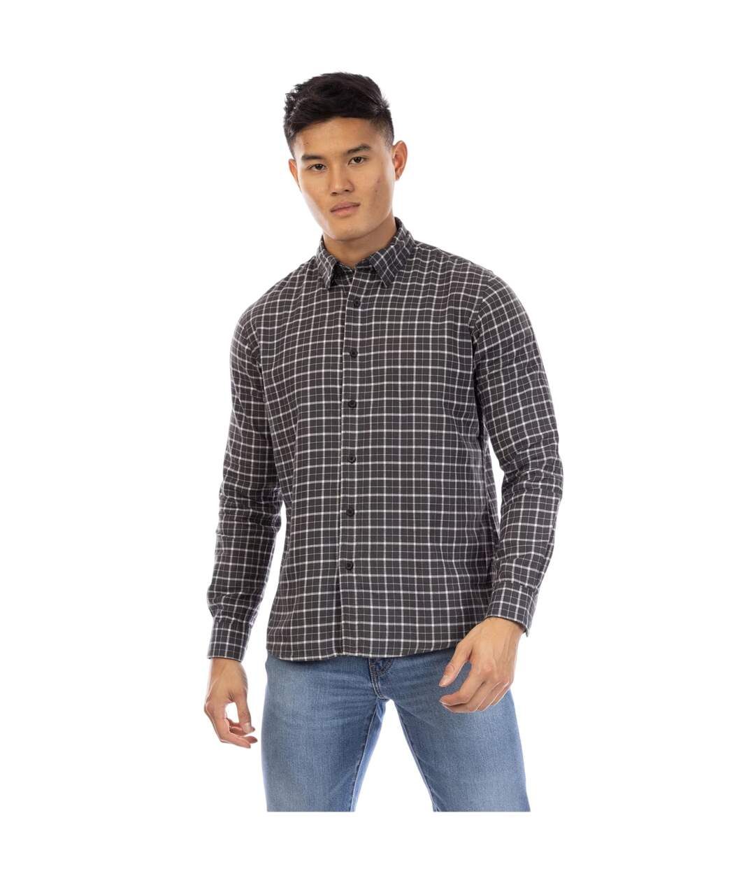 Mens Kiplin Plaid Long-sleeved Button-down Shirt Multicoloured Peter Werth-1