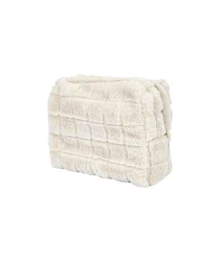 Trousse de Toilette Imitation Fourrure Fluffy 18cm Crème