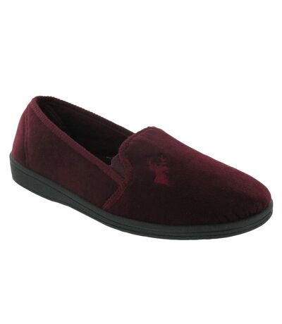 Mirak Stag Mens Slip-On Slipper / Classic Mens Slippers (Wine) - UTFS877