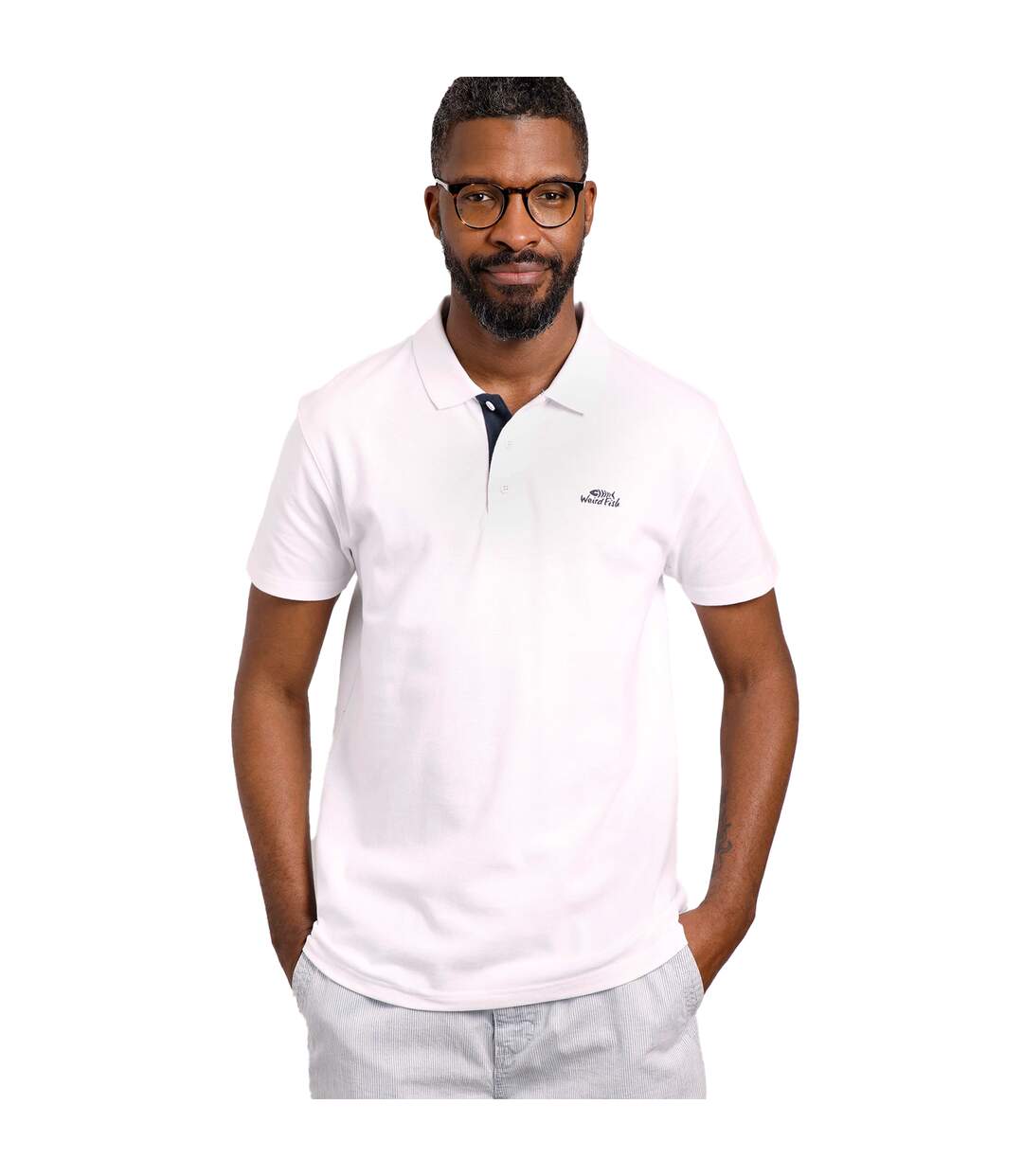 Polo miles homme blanc Weird Fish-4