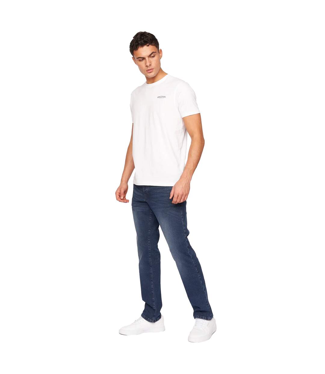 Jean Princed Homme Bleu Foncé Délavé Crosshatch-1