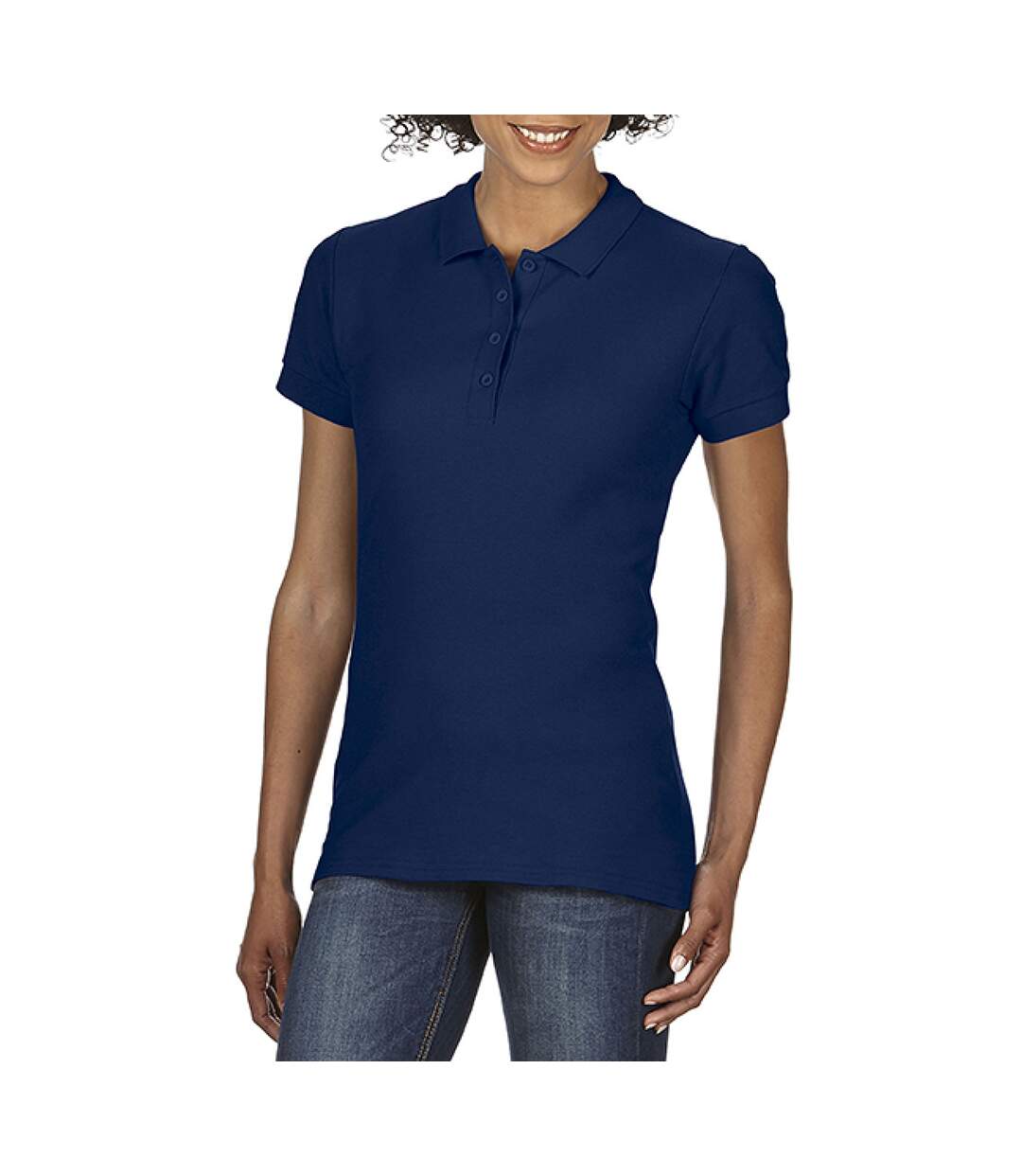 Softstyle polo uni femme bleu marine Gildan