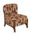 Fauteuil en chenille avec pieds en bois effet noyer CALIX - Marron-1