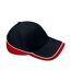 Casquette teamwear competition noir / rouge classique / blanc Beechfield