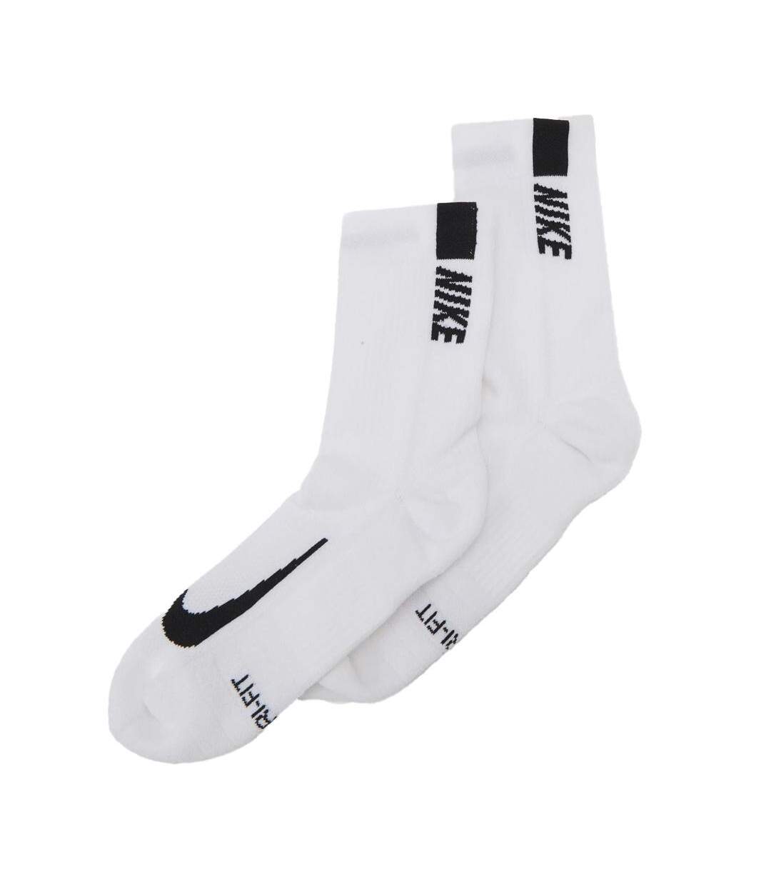 Lot de deux paires de chaussettes blanches/noires homme nike mltplier-1