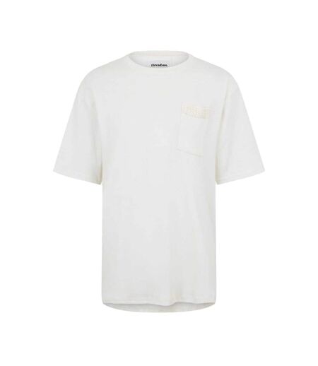Mens Dunedin Textured Knit Regular T-shirt Ecru Threadbare